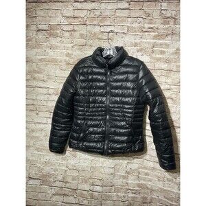 Snobbish Collection Womens Puffer Jacket Faux Fur Lined Full Zip Black Sz L